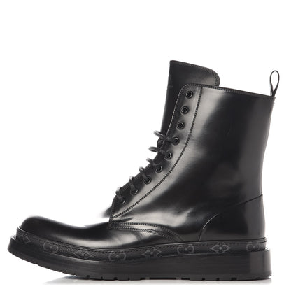 Louis Vuitton Calfskin Monogram Eclipse Ice Ankle Boots 9 Black 1 of 10