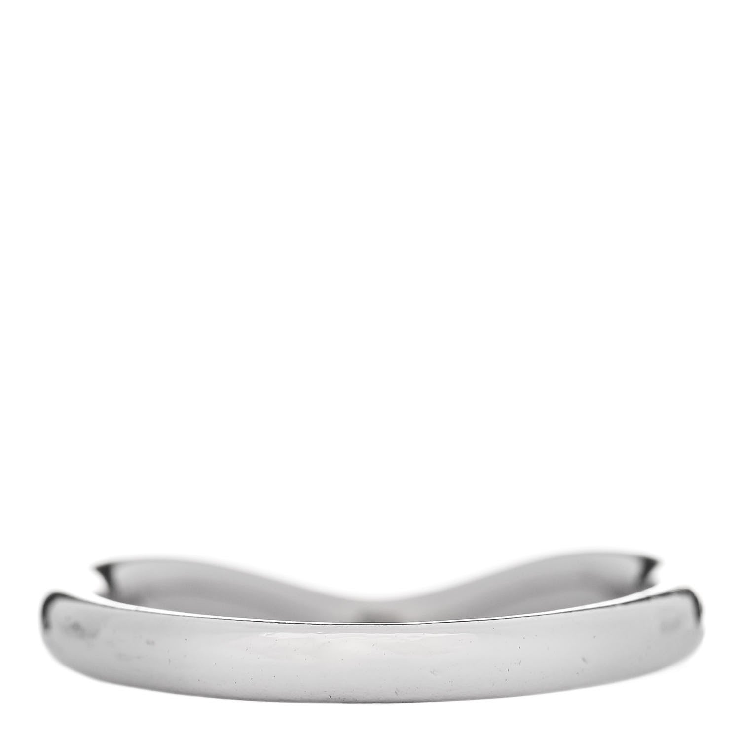 Tiffany Platinum Diamond Elsa Peretti Curved Wedding Band Ring 45 3.5 3 of 5