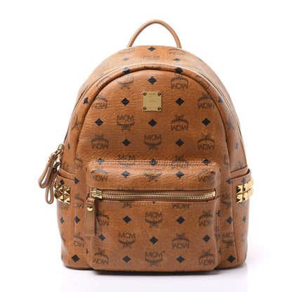 MCM Visetos Small Side Stud Stark Backpack Cognac 1 of 9