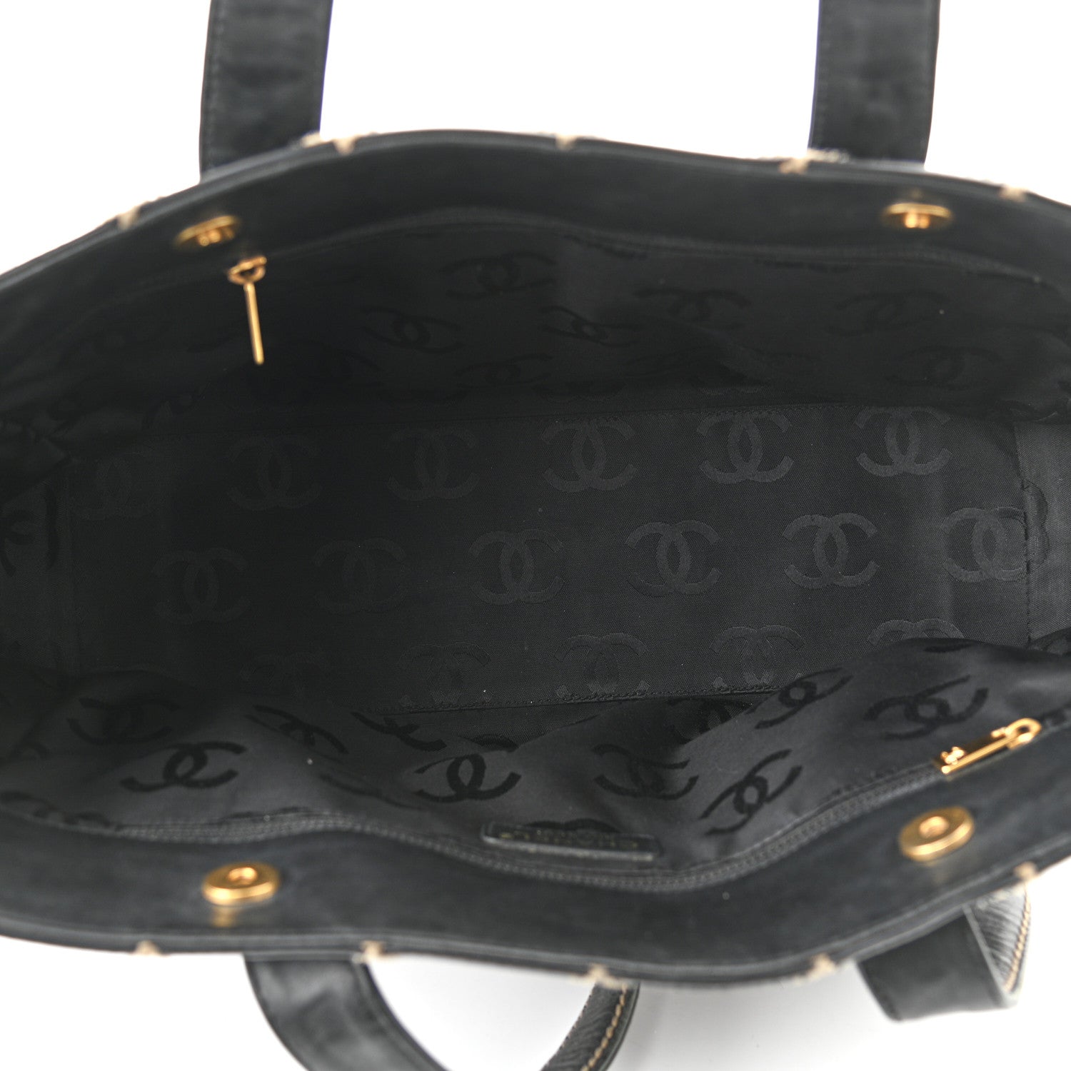 Chanel Calfskin Medium Wild Stitch Tote Black 4 of 9