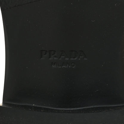 Prada Metallic Brushed Calfskin Metal Triangle Logo 50mm Loafers 39 Platino 7 of 10