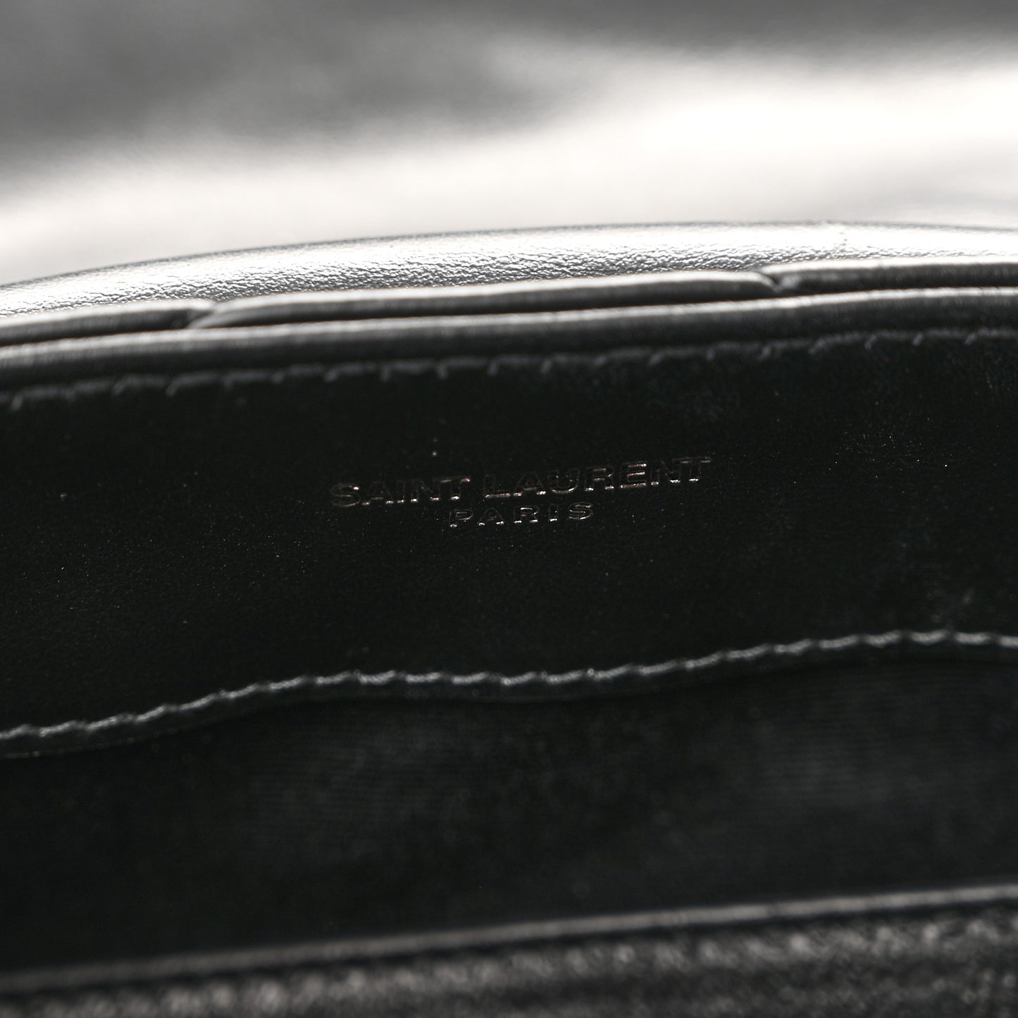 Calfskin Y Quilted Monogram Monochrome Small Loulou Chain Satchel Black