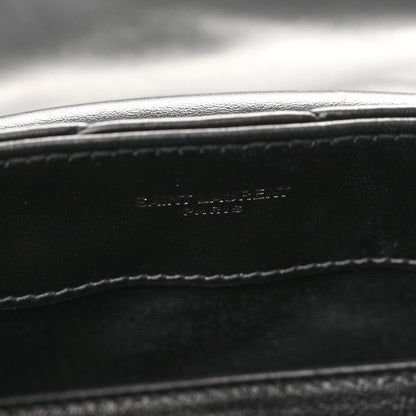 Saint Laurent Calfskin Y Quilted Monogram Monochrome Small Loulou Chain Satchel Black 7 of 11