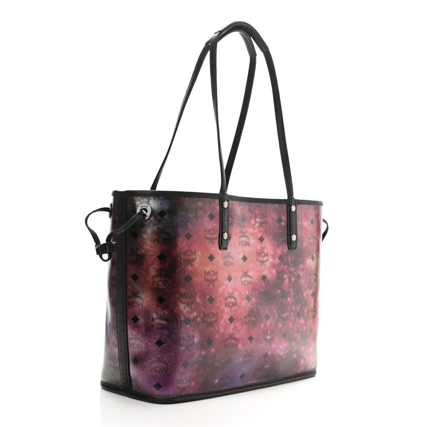 Metallic Galaxy Visetos Medium Project Reversible Shopper Tote Black Multicolor