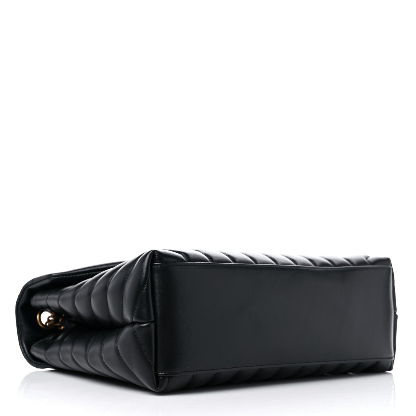 Calfskin Y Quilted Monogram Medium Loulou Chain Satchel Black