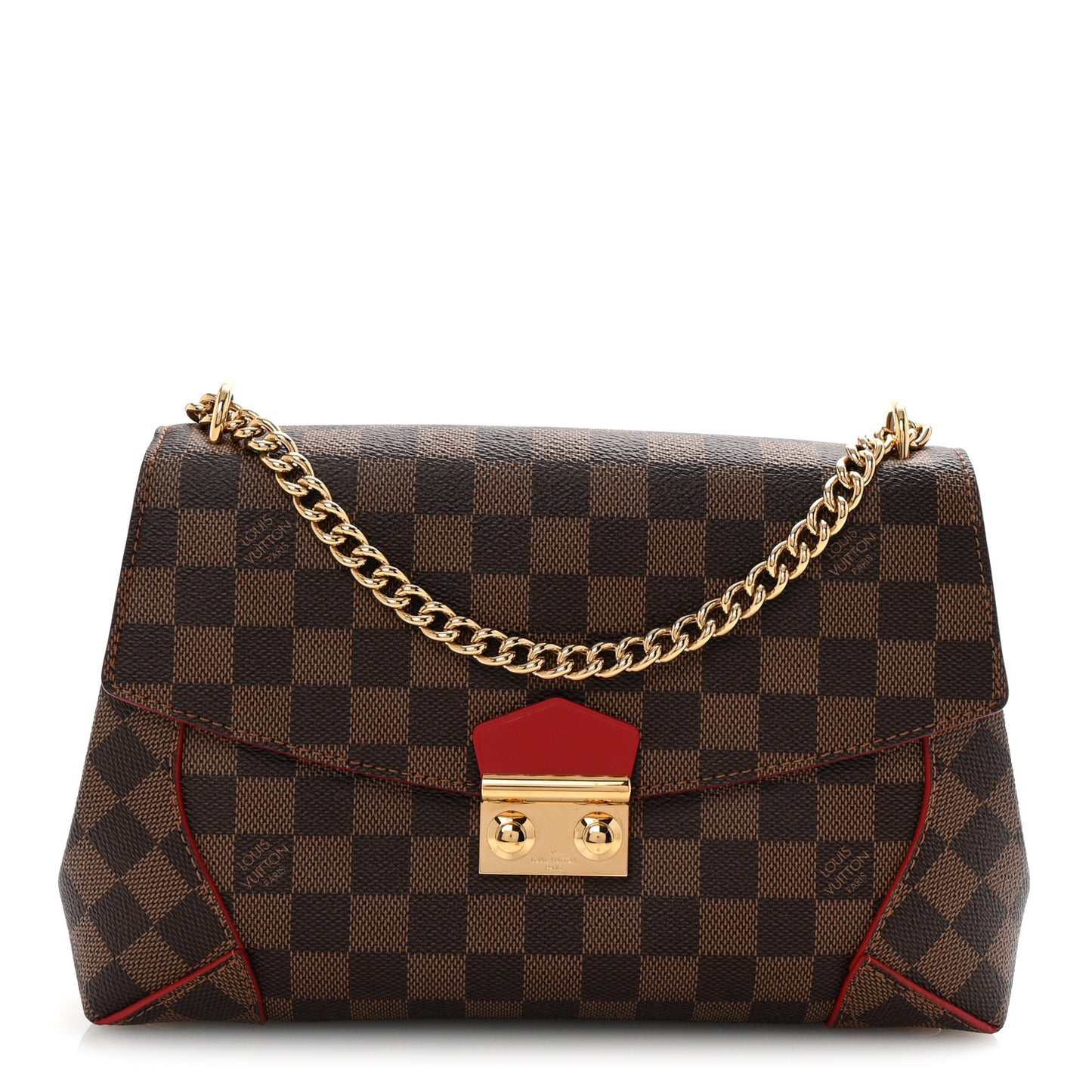 Damier Ebene Caissa Clutch Cherry