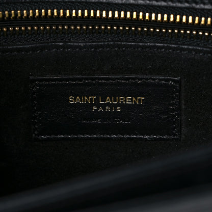 Saint Laurent Smooth Calfskin Medium Classic Monogram Universite Bag Black 7 of 21