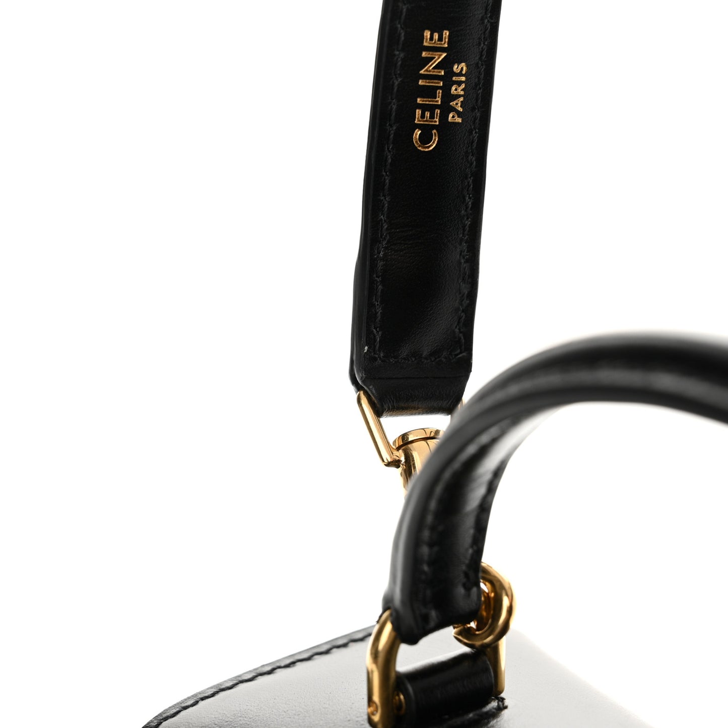 Satinated Calfskin Mini 16 Top Handle Bag Black