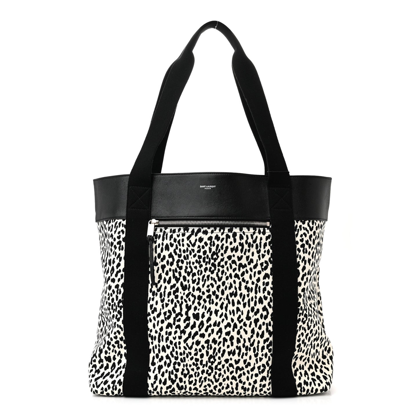 Canvas Leopard Olona Tote Black White