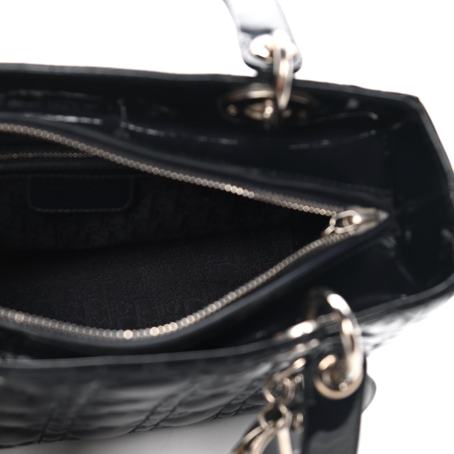 Christian Dior Patent Cannage Medium Lady Dior Navy Blue 4 of 8