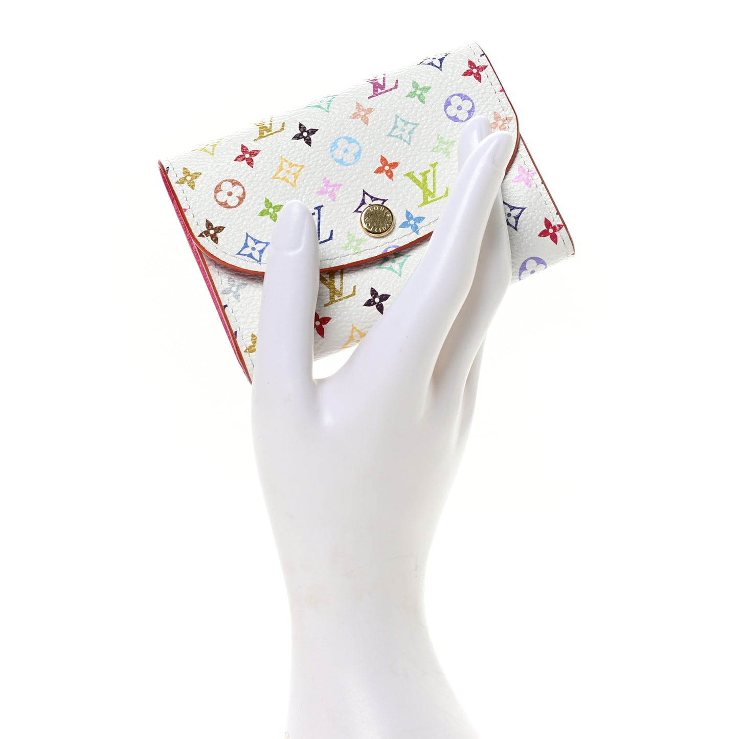 LV X TM Monogram Multicolor Rosalie Coin Purse White Kawaii Pink