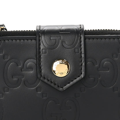 Gucci Piuma Calfskin Jumbo GG Embossed Medium Wallet Black 8 of 8