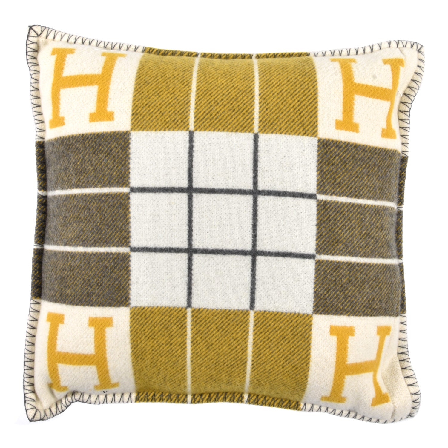 Hermes Wool Cashmere Avalon III Pillow PM Gris Soleil 2 of 3