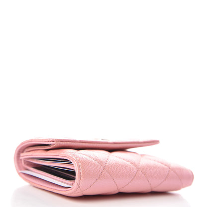 Chanel Iridescent Caviar Quilted Small Flap Wallet Rose Pink 4 of 9