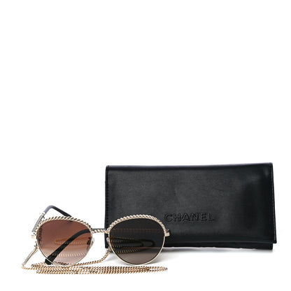 Chanel Chain Pantos Sunglasses 4242 Gold Brown 9 of 9