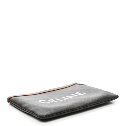 Celine Triomphe Canvas Lambskin Small Pouch Tan 4 of 7