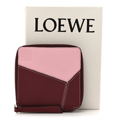 Loewe Calfskin Small Puzzle French Zip Around Wallet Wine Soft Pink 9 of 9