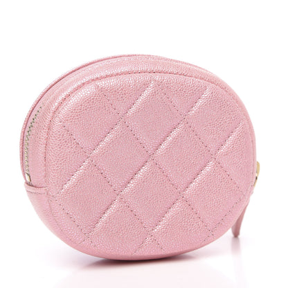 Chanel Iridescent Caviar Quilted Zip Around Classic Coin Purse Rose Pink 3 of 8