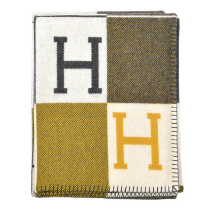 Hermes Wool Cashmere Avalon III Blanket Gris Soleil 1 of 3