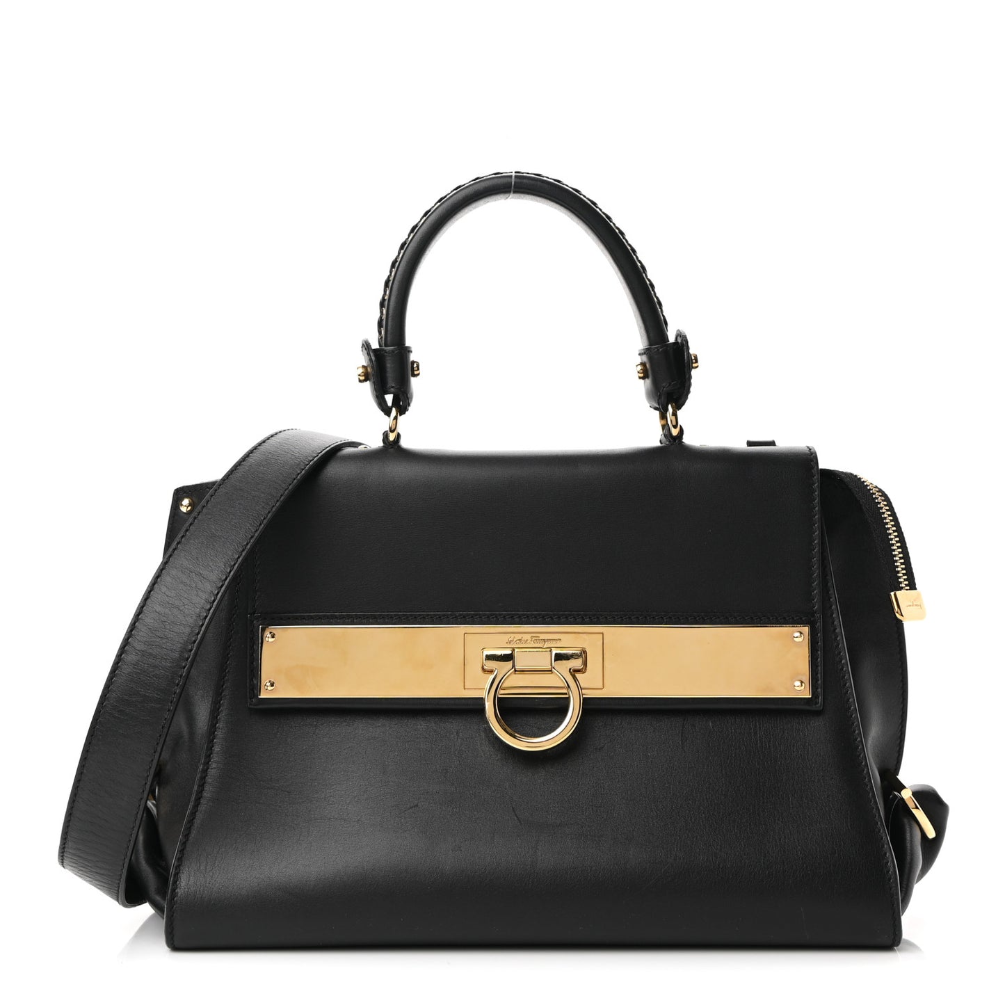 Calfskin Sofia Shoulder Bag Black