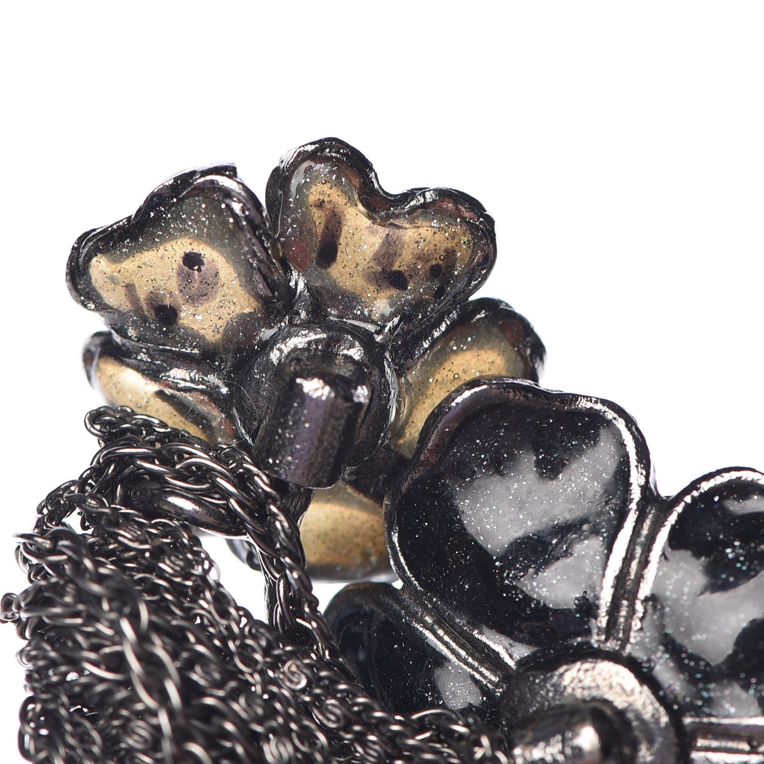 Chanel Ruthenium Gripoix CC Camellia Necklace Black 9 of 9