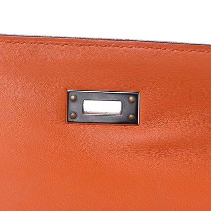 Hermes Swift Kelly Pochette Clutch Orange 22 of 23