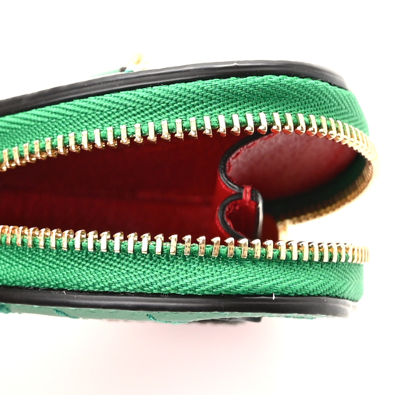 Gucci Textured Dollar Calfskin Retro Interlocking G Fruttini Strawberry Coin Case Bag Charm Key Holder 4 of 6