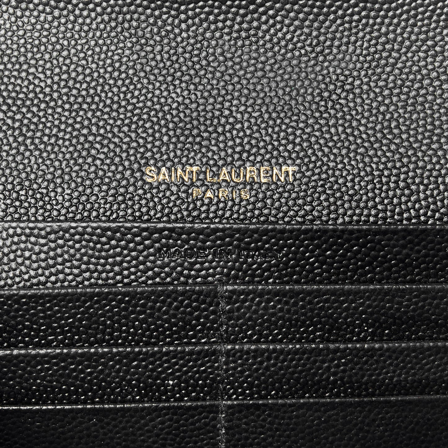 Grain De Poudre Matelasse Chevron Monogram Flap Wallet Black