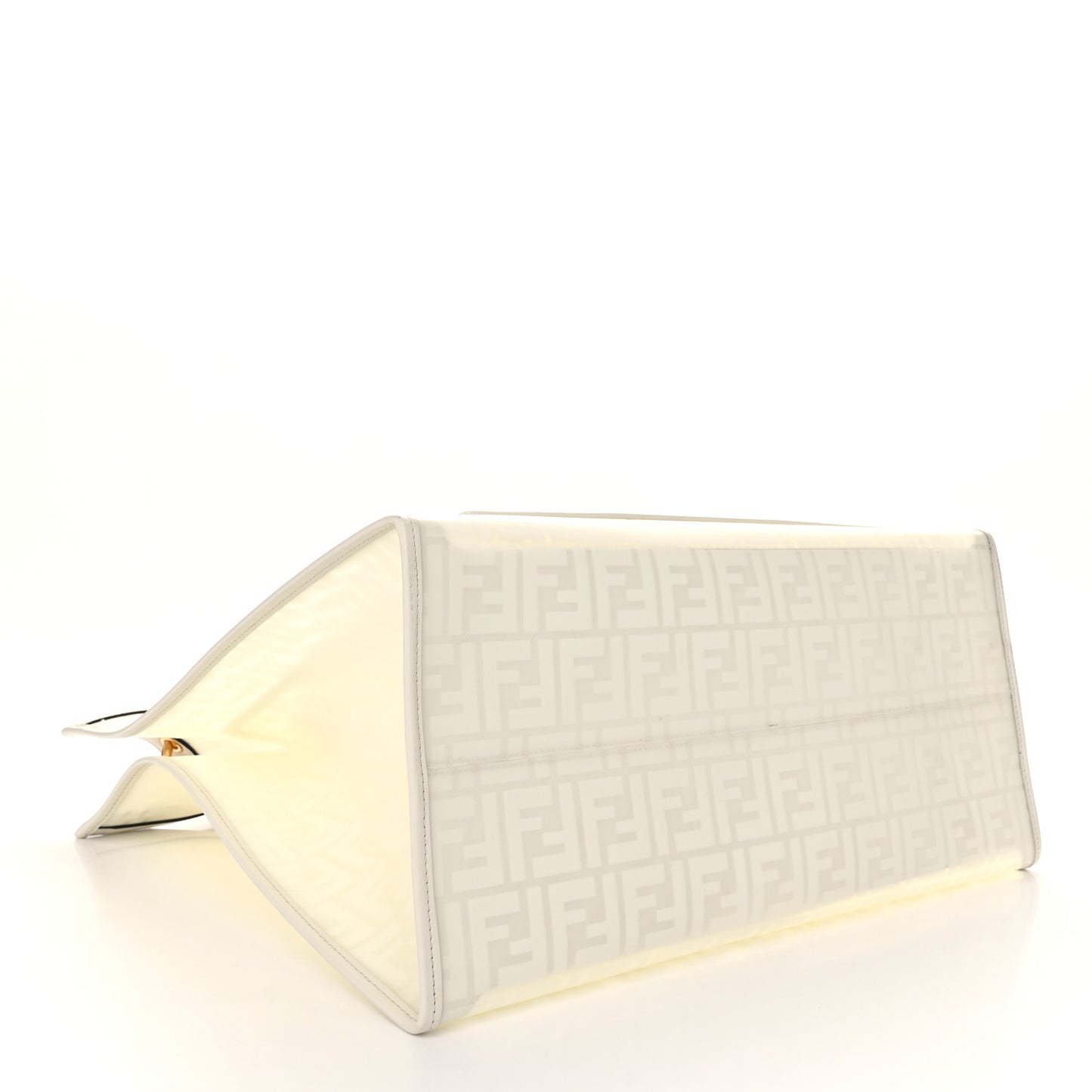 TPU FF Vitello Century Plexiglass Large Runaway Shopper Tote White