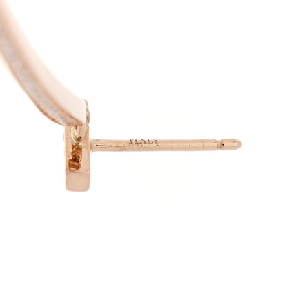 Tiffany 18K Rose Gold Diamond T Bar Earrings 4 of 6