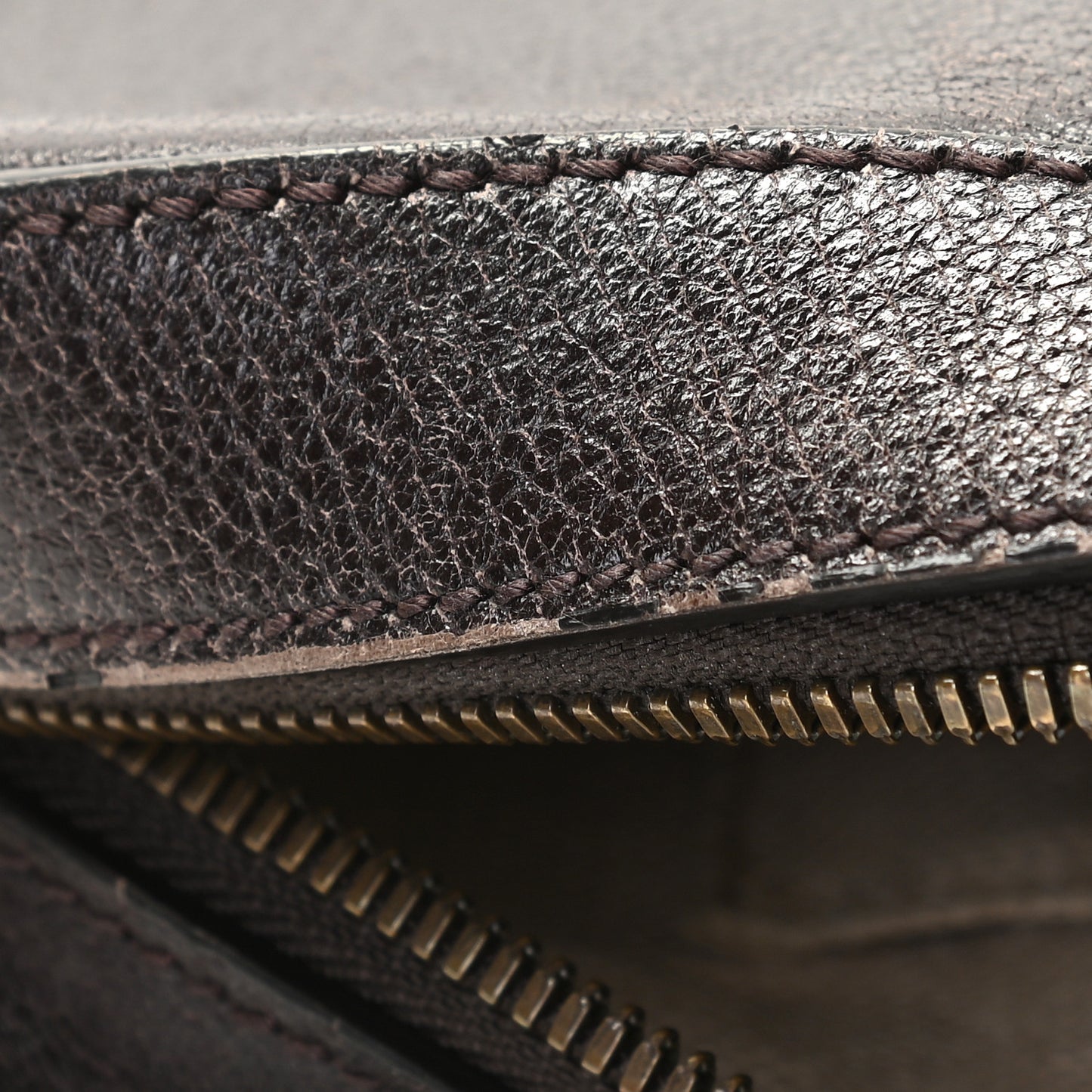Textured Calfskin Web Small Webby Bee Shoulder Bag Brown Coffee