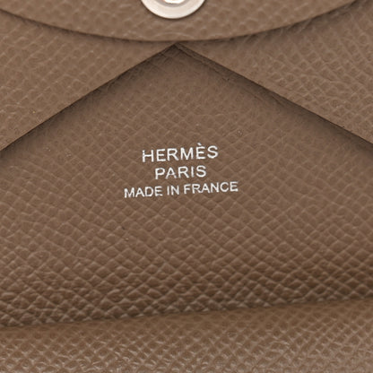 Hermes Epsom Calvi Duo Card Case Etoupe 6 of 8