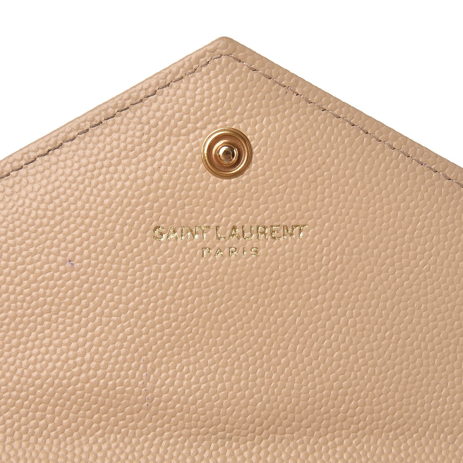 Saint Laurent Grain De Poudre Matelasse Chevron Small Monogram Envelope Wallet Nude Powder 6 of 11