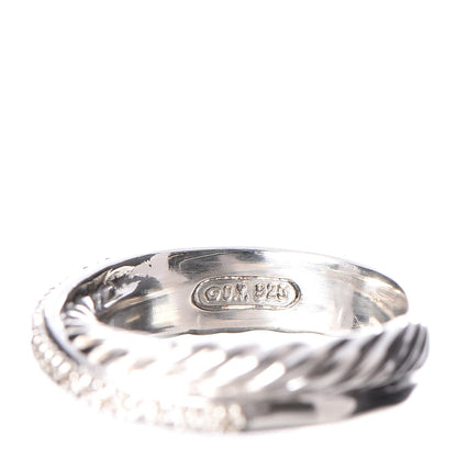 David Yurman Sterling Silver Diamond 5mm Crossover Ring 52 6 4 of 4