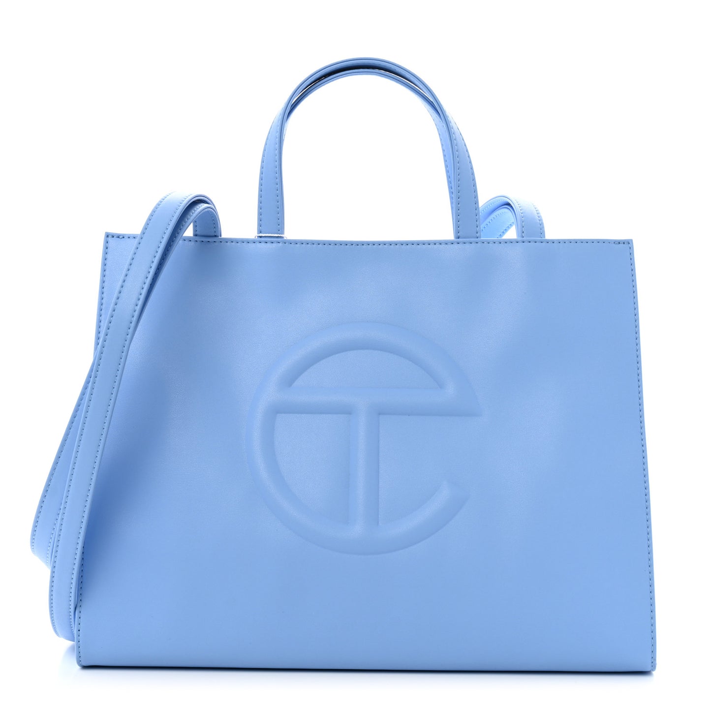 Vegan Leather Medium Shopping Bag Cerulean