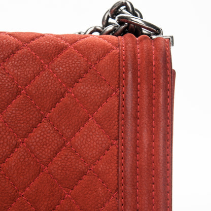 Chanel Iridescent Caviar Quilted Medium Boy Flap Red 9 of 12