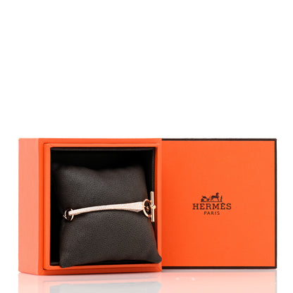 Hermes 18K Rose Gold Diamond Clou de Forge Bracelet XS 4 of 4