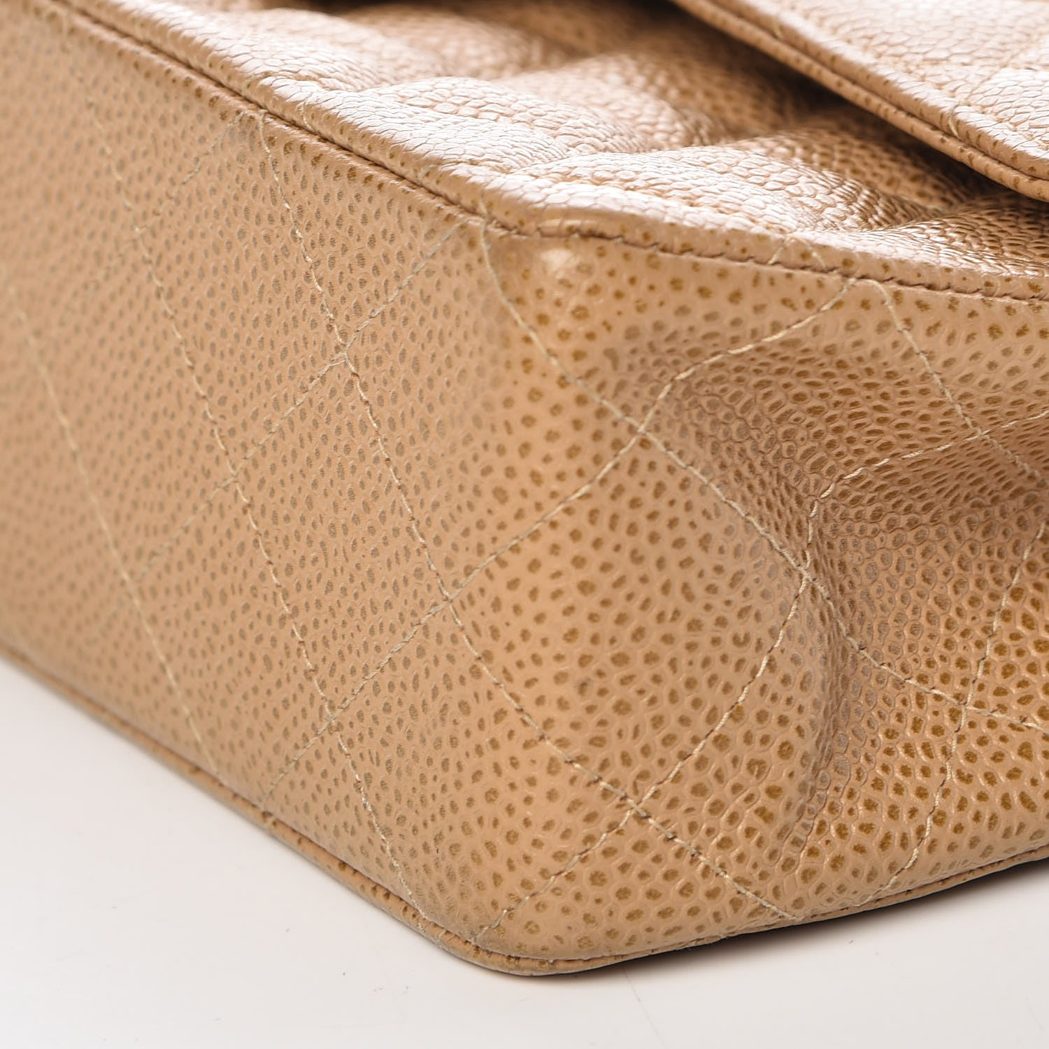 Chanel Caviar Quilted Medium Double Flap Beige 12 of 16