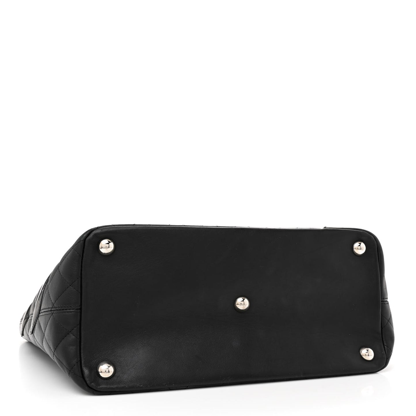 Calfskin Quilted Large Cambon Tote Black