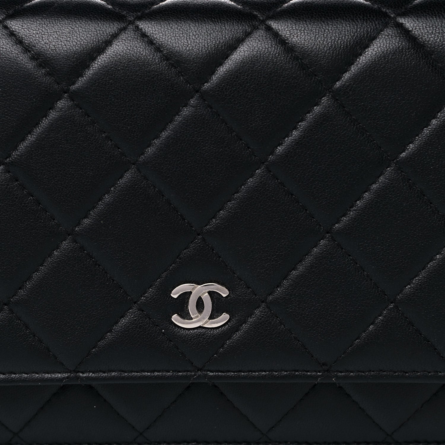 Chanel Lambskin Quilted Wallet On Chain WOC Black 9 of 18