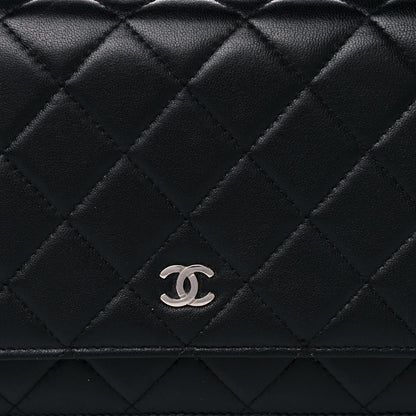 Chanel Lambskin Quilted Wallet On Chain WOC Black 9 of 18