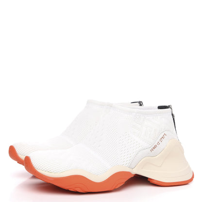 Fendi Technical 3D Mesh Womens FFluid Zip Up Sneakers 39 White Latte Ruggine 3 of 7