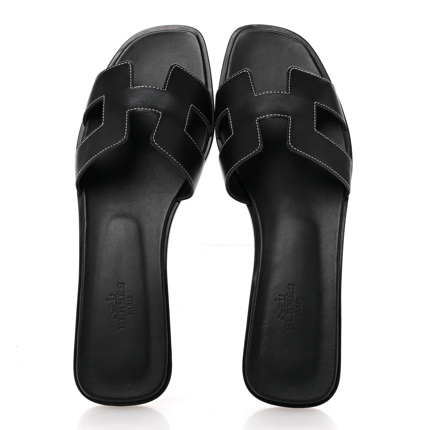 Box Calfskin Oran Sandals 40 Black