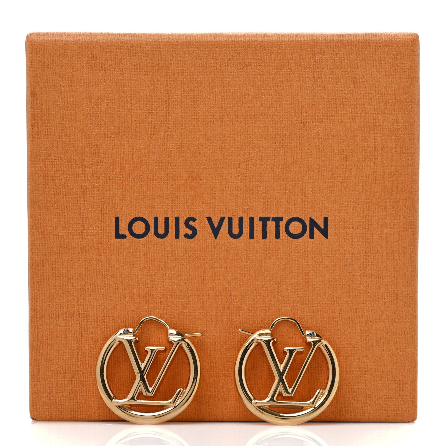 Louis Vuitton Metal Small Louise Hoop Earrings Gold 5 of 5
