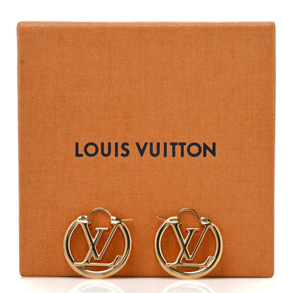 Louis Vuitton Metal Small Louise Hoop Earrings Gold 5 of 5