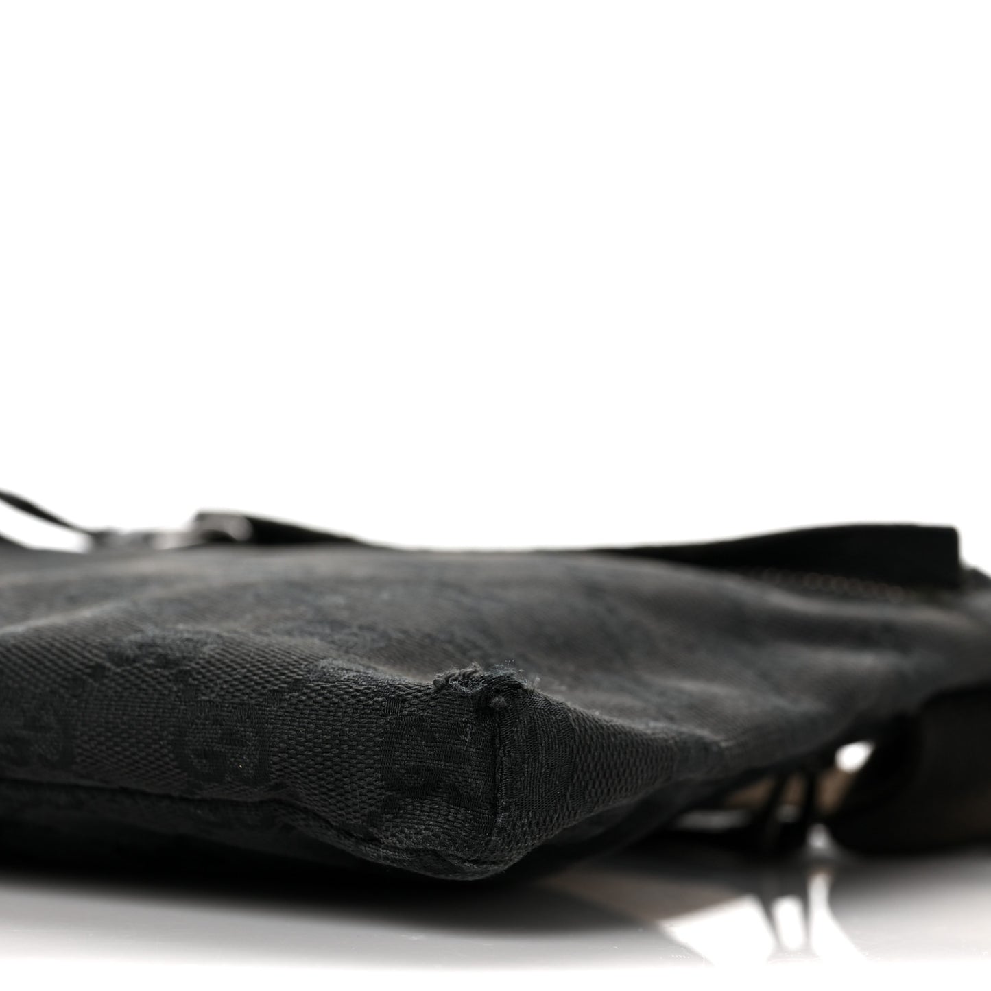 Denim Monogram Double Pocket Belt Bag Black