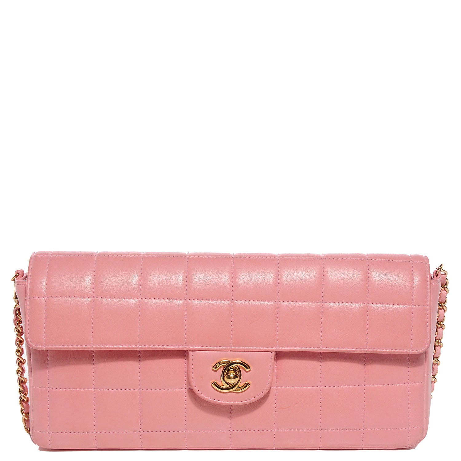 Chanel Lambskin East West Chocolate Bar Flap Pink 1 of 7