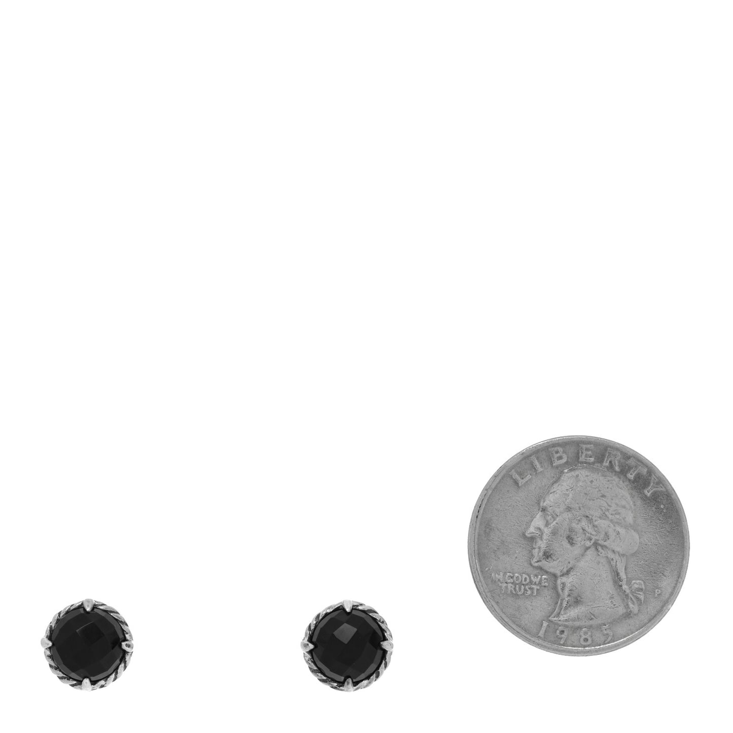 Sterling Silver Black Onyx 8mm Chatelaine Earrings