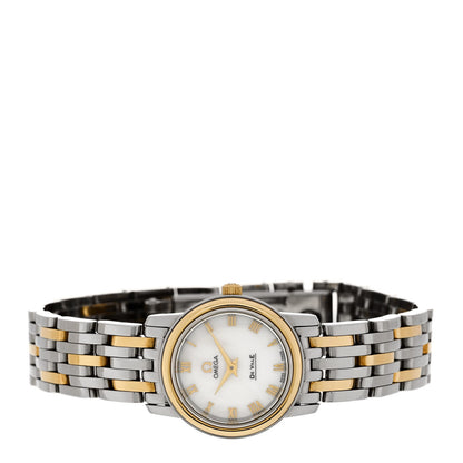 Omega Stainless Steel 18K Yellow Gold Mother of Pearl 22mm De Ville Prestige Quartz Watch 4370.71.00 2 of 4