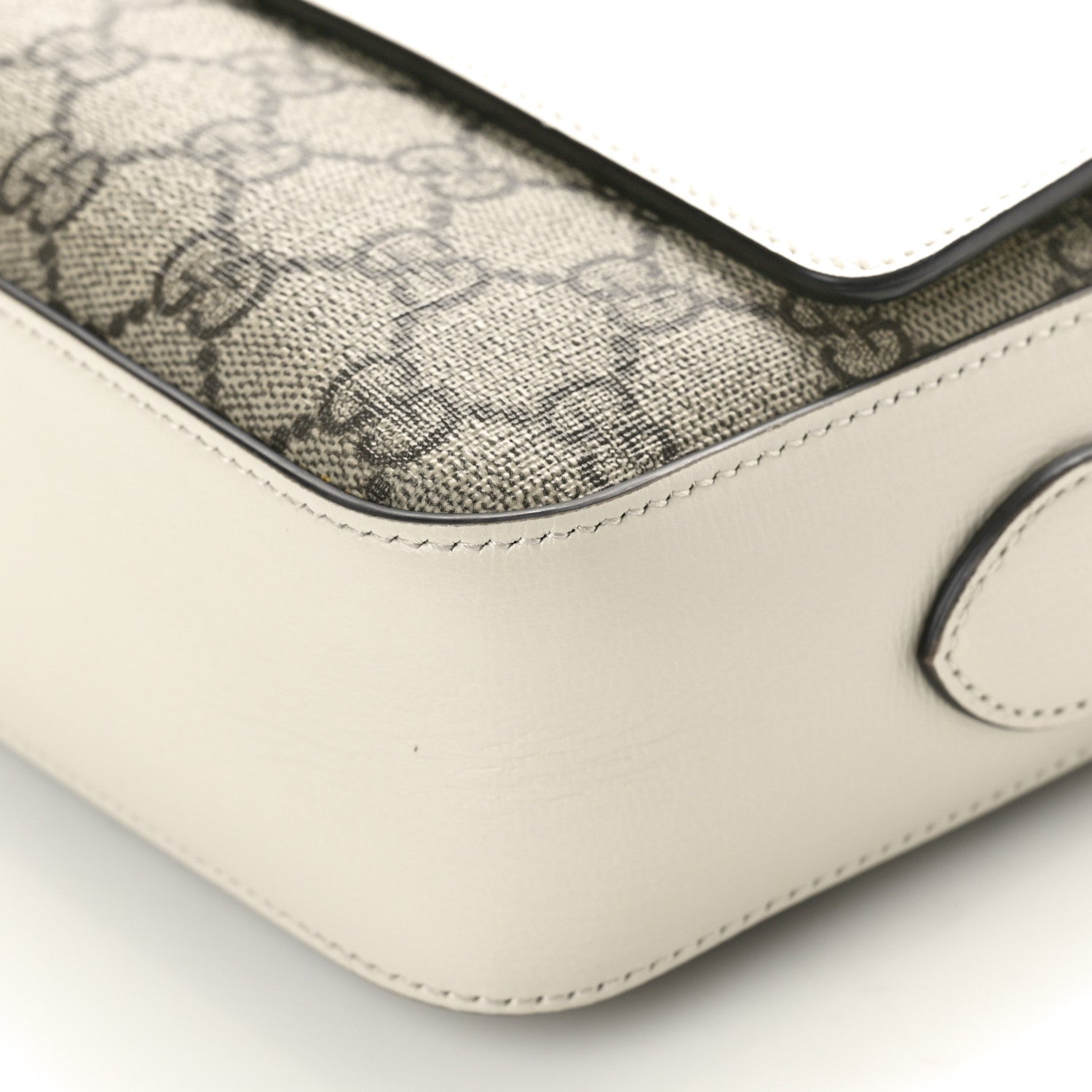 Gucci GG Supreme Monogram Small Horsebit 1955 Shoulder Bag Beige Mystic White 10 of 10